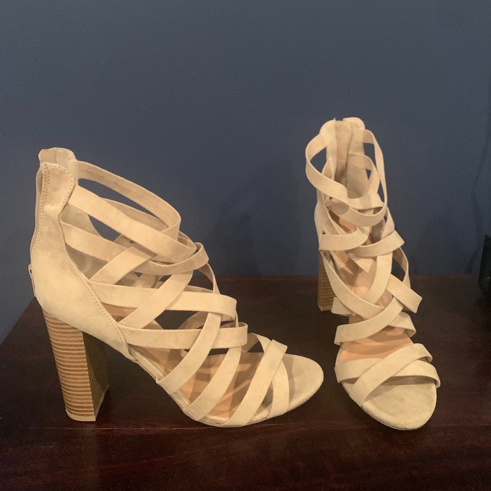 Strappy Tan Heels Size 9